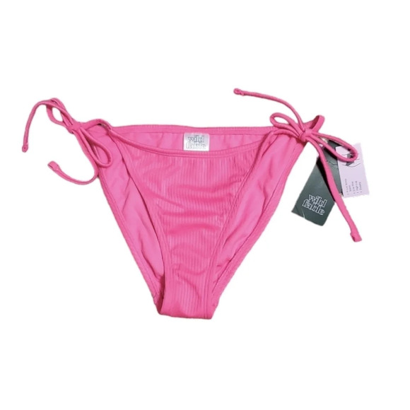 NWT Wild Fable Women's Side-Tie Ribbed Front Scoop Waist Bikini Bottoms XXS 00 - Picture 2 of 5